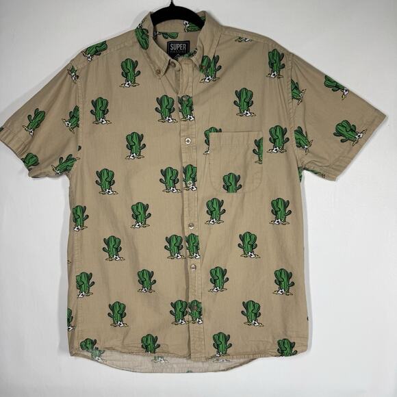 Super Massive Mens Small
 Short Sleeve Button Down Shirt Multicolor Cactus - Picture 1 of 7